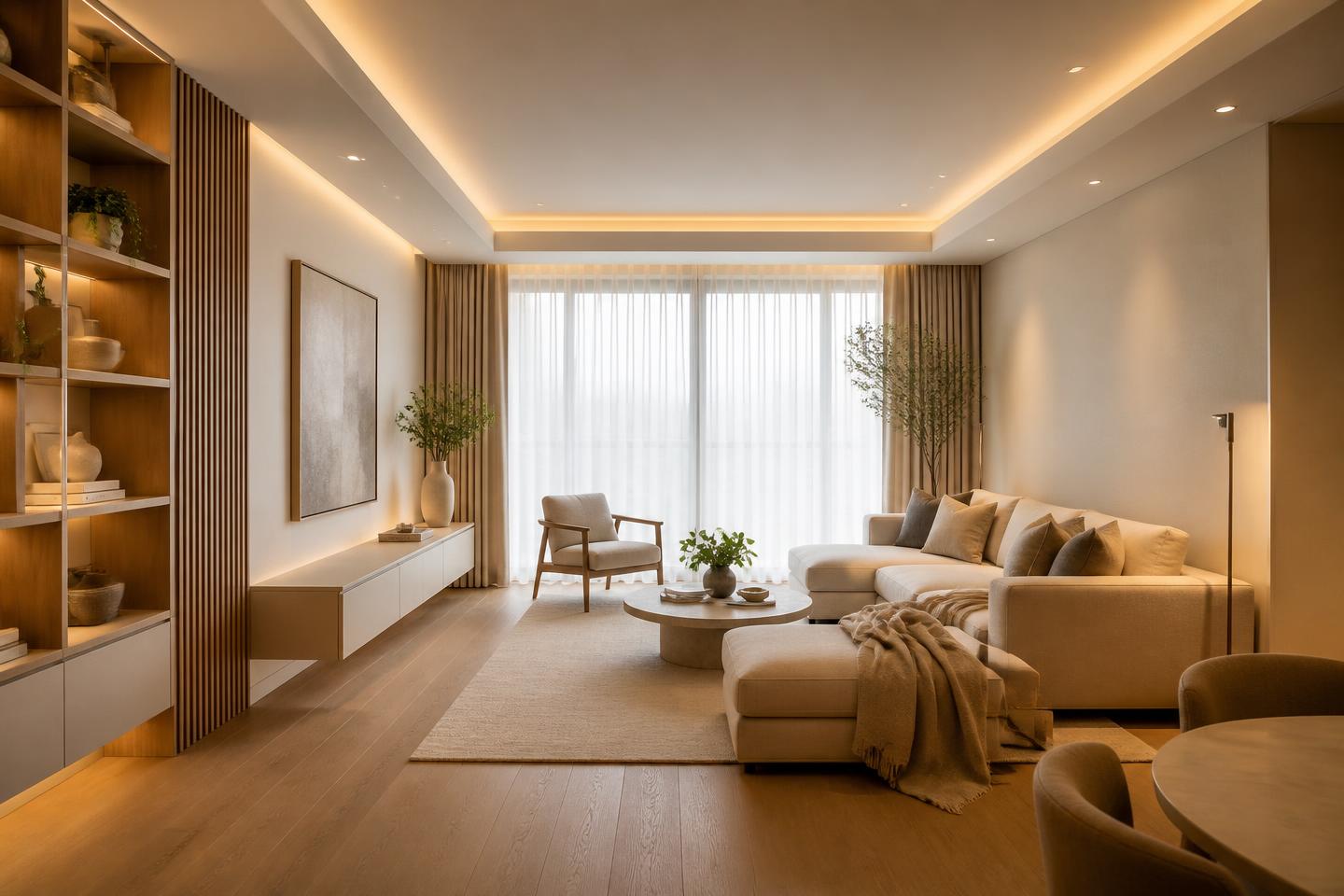 Living room after interior design and execution